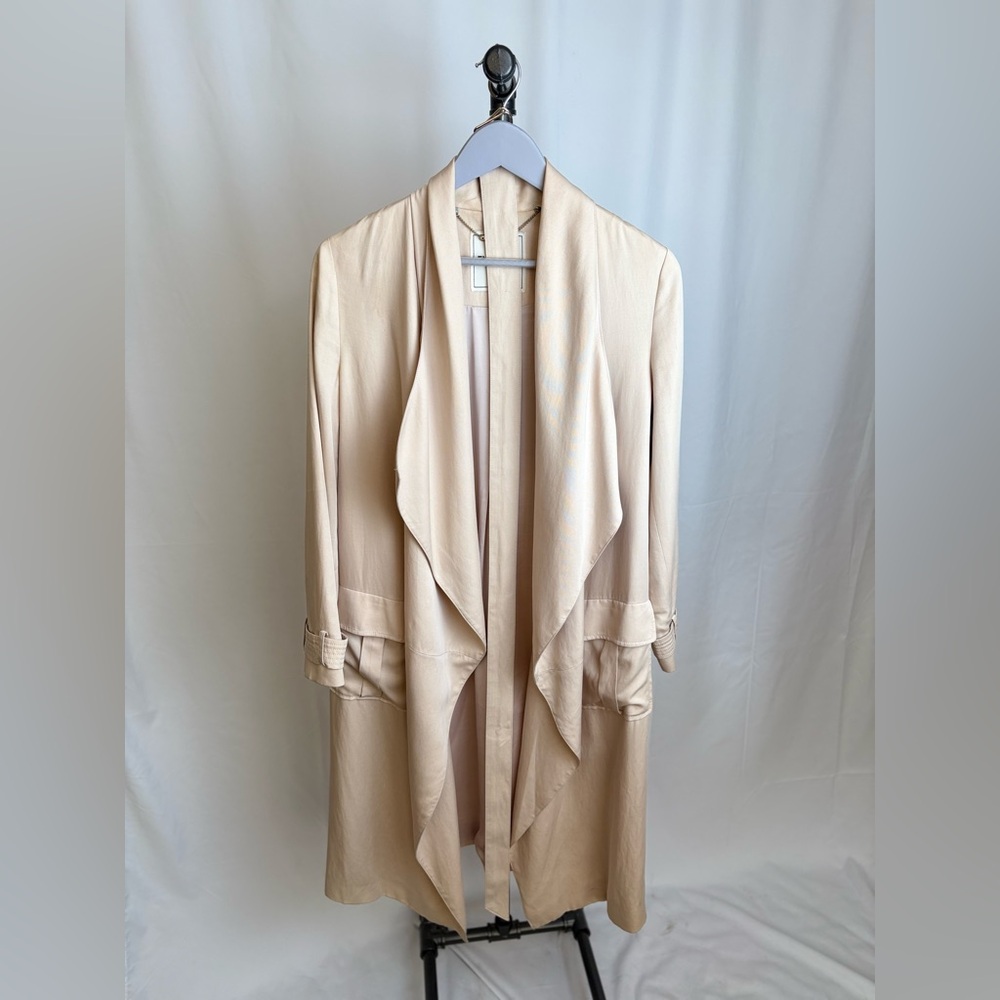 Ever New Cream Trench Coat with Draped Collar
